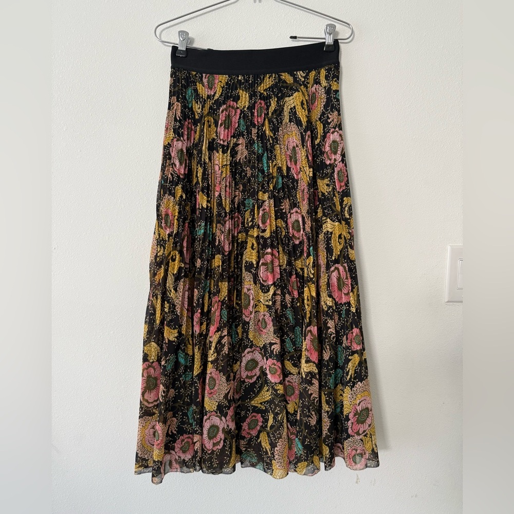 Aritzia Wilfred Terre Pleated, Floral Midi Skirt